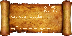 Kutassy Tivadar névjegykártya